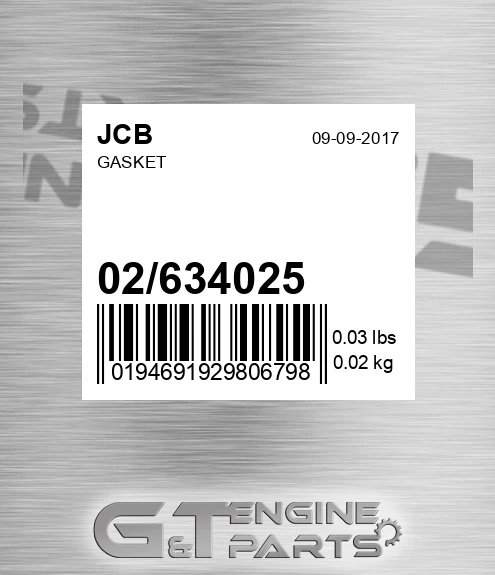 02/634025 Gasket