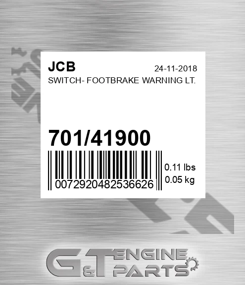 701/41900 Switch- Footbrake Warning Lt.