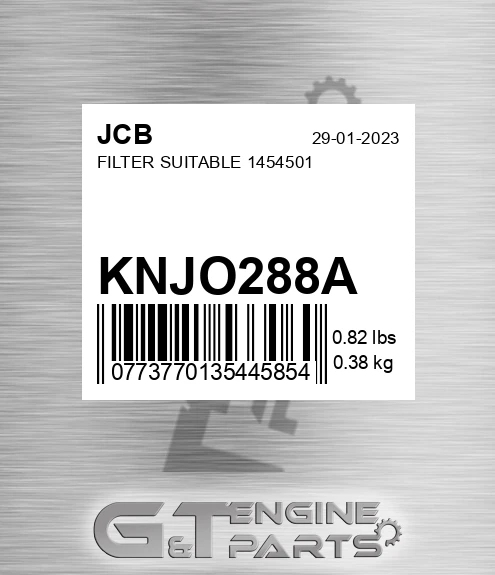 KNJO288A JCB Filter Suitable 1454501
