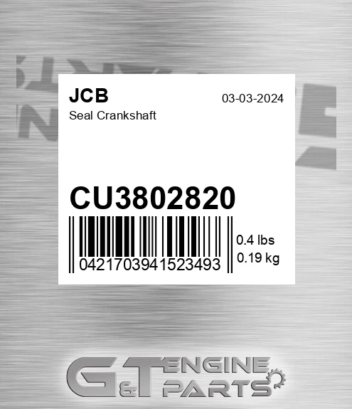 CU3802820 JCB Seal Crankshaft