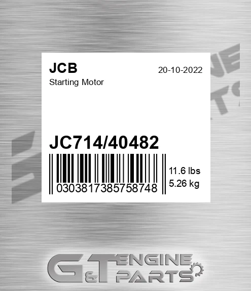 JC714-40482 Starting Motor