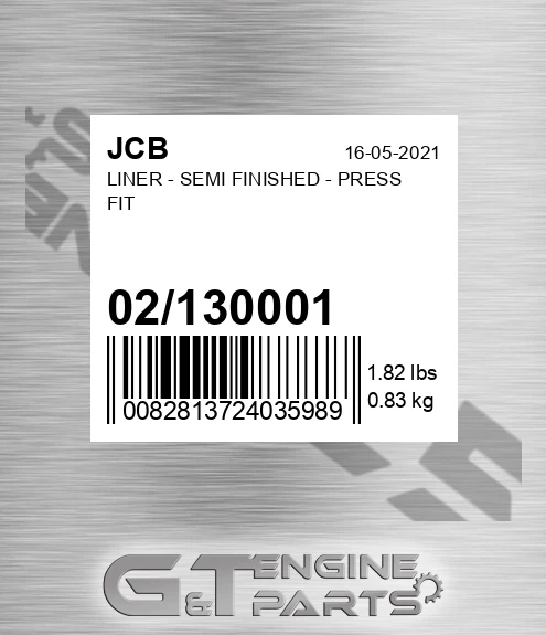 02/130001 Liner - Semi Finished - Press Fit