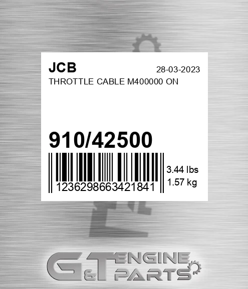 910/42500 Throttle Cable M400000 On