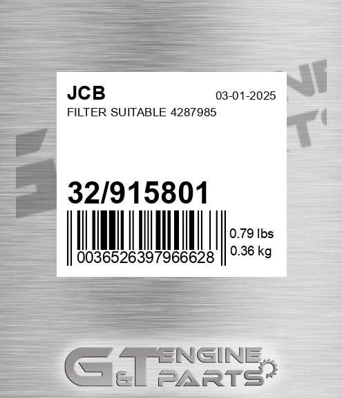 32/915801 Filter Suitable 4287985