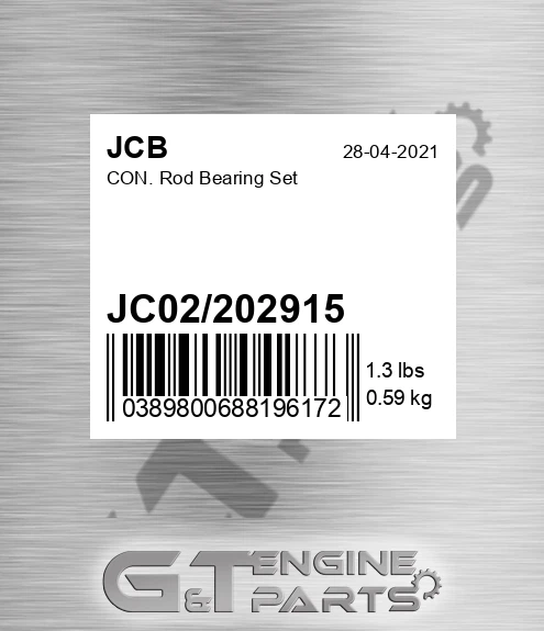JC02-202915 Con. Rod Bearing Set for JCB