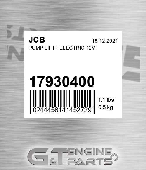 17/930400 Pump Lift - Electric 12v