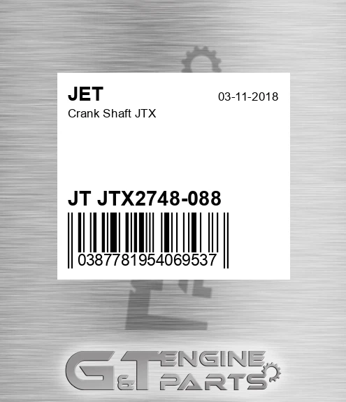 JT JTX2748-088 Crank Shaft Jtx