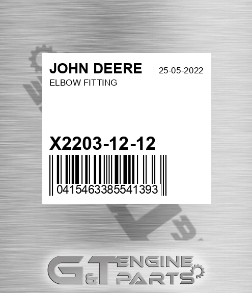 X2203-12-12 Elbow Fitting for JOHN DEERE