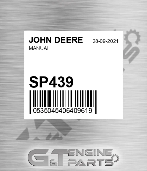 SP439 Manual for JOHN DEERE