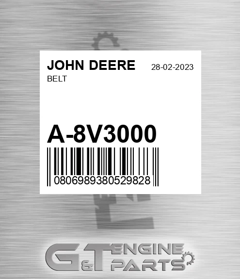 A-8V3000 Belt for JOHN DEERE