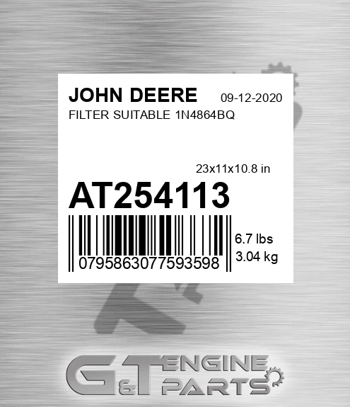 AT254113 JOHN DEERE Filter Suitable 1n4864bq