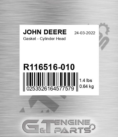 R116516-010 Gasket - Cylinder Head for JOHN DEERE