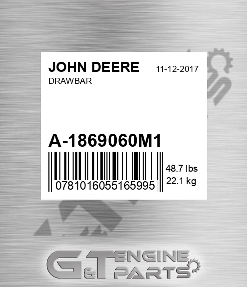 A-1869060M1 Drawbar for JOHN DEERE