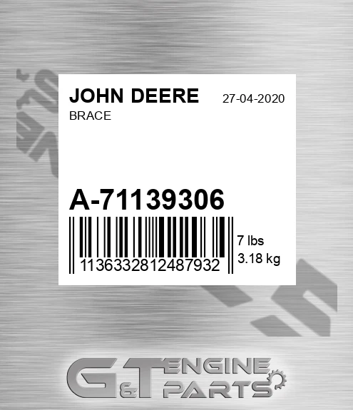 A-71139306 Brace for JOHN DEERE