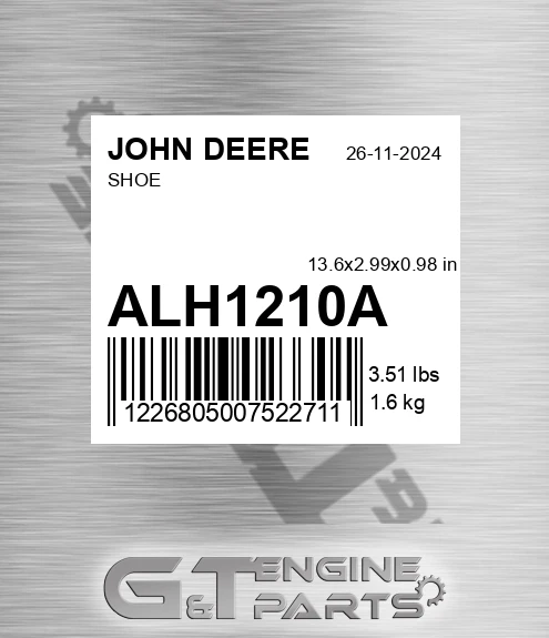 ALH1210A Shoe for JOHN DEERE