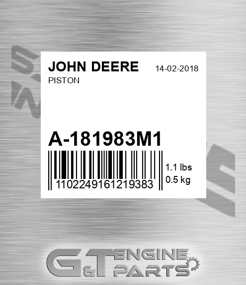 A-181983M1 Piston for JOHN DEERE