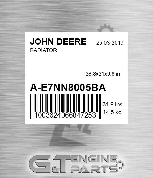 A-E7NN8005BA Radiator for JOHN DEERE