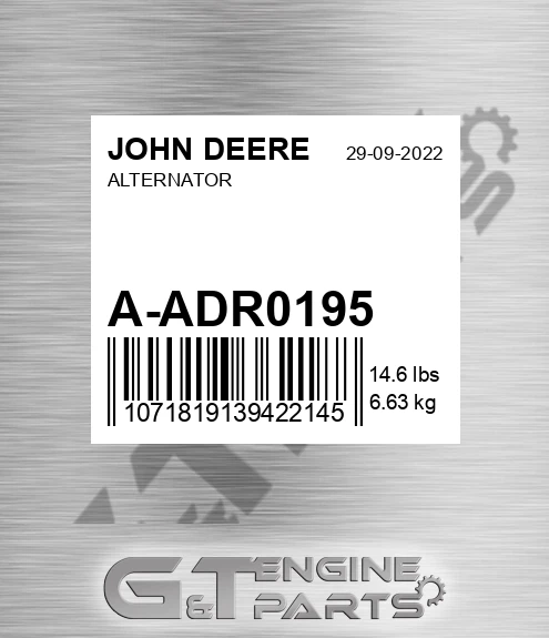 A-ADR0195 Alternator for JOHN DEERE