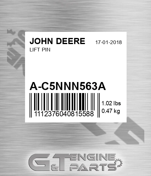 A-C5NNN563A Lift Pin for JOHN DEERE