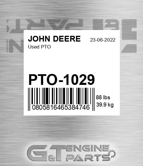 PTO-1029 Used Pto for JOHN DEERE