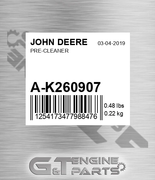 A-K260907 Pre-cleaner for JOHN DEERE