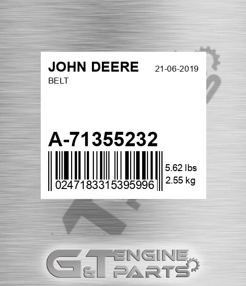 A-71355232 Belt for JOHN DEERE