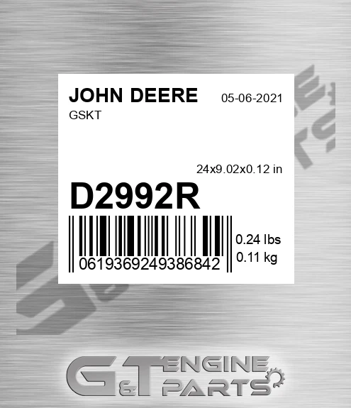 D2992R Gskt for JOHN DEERE