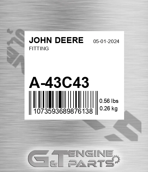 A-43C43 Fitting for JOHN DEERE