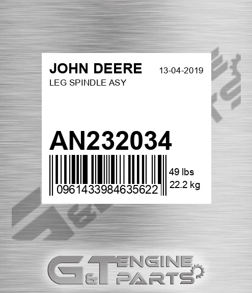 AN232034 Leg Spindle Asy for JOHN DEERE