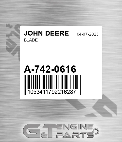 A-742-0616 Blade for JOHN DEERE