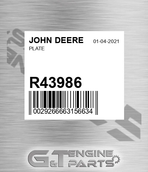 R43986 Plate for JOHN DEERE