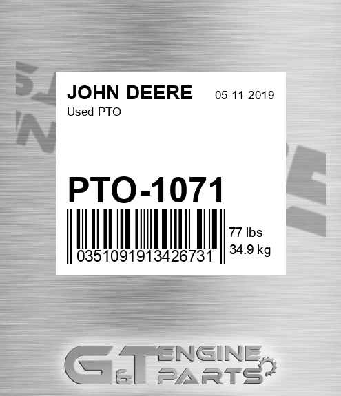 PTO-1071 Used Pto for JOHN DEERE