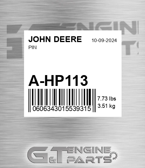 A-HP113 Pin for JOHN DEERE