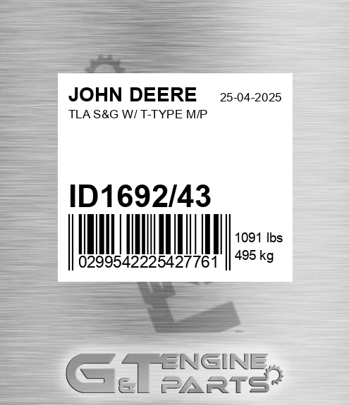 ID1692/43 Tla S&g W/ T-type M/p