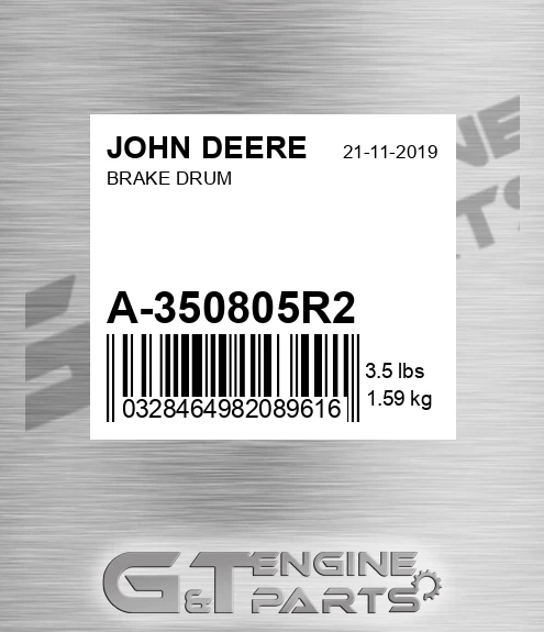 A-350805R2 Brake Drum for JOHN DEERE