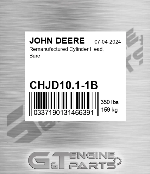 CHJD10.1-1B Remanufactured Cylinder Head, Bare for JOHN DEERE