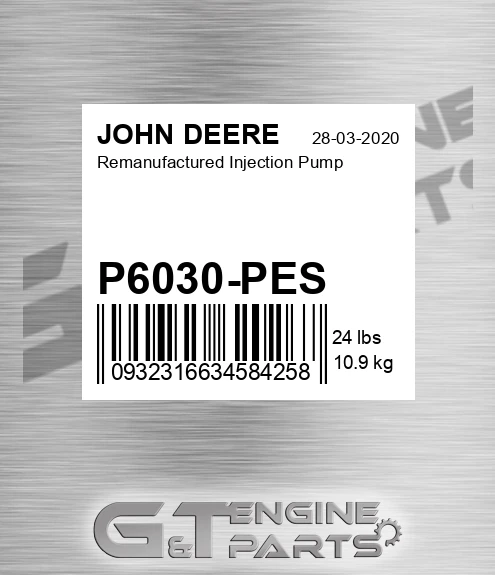 P6030-PES Remanufactured Injection Pump for JOHN DEERE