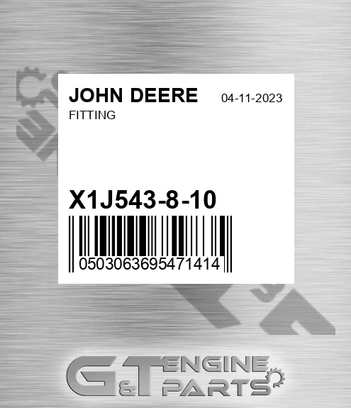 X1J543-8-10 Fitting for JOHN DEERE