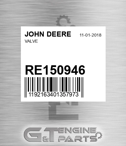 RE150946 Valve for JOHN DEERE