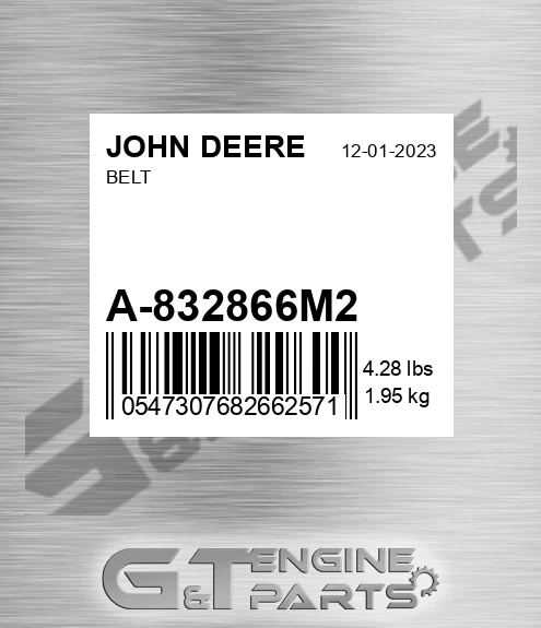 A-832866M2 Belt for JOHN DEERE