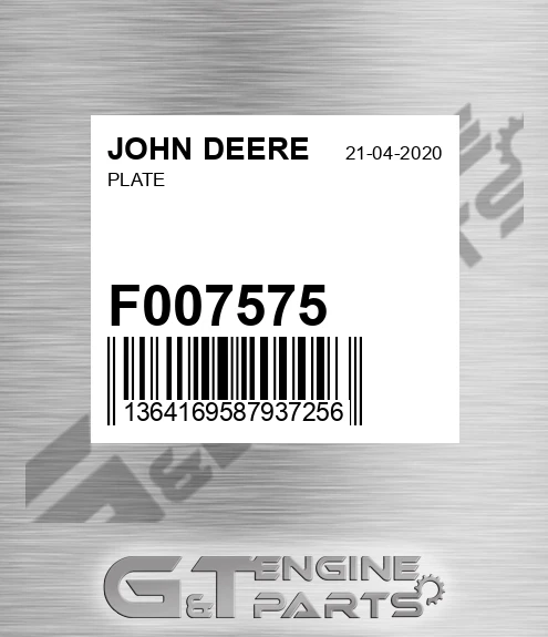 F007575 Plate for JOHN DEERE