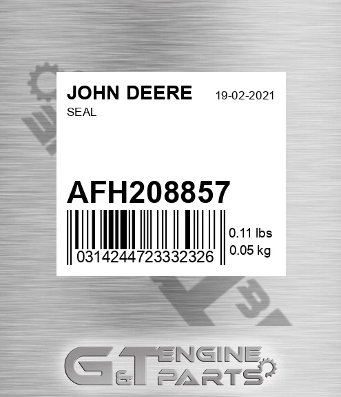 AFH208857 Seal for JOHN DEERE