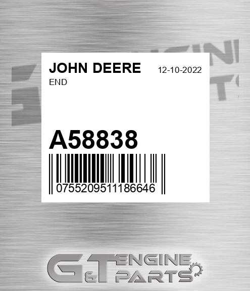 A58838 End for JOHN DEERE
