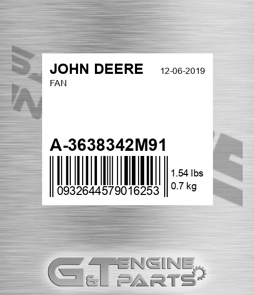 A-3638342M91 Fan for JOHN DEERE