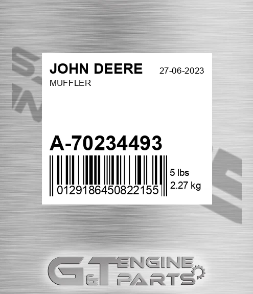 A-70234493 Muffler for JOHN DEERE