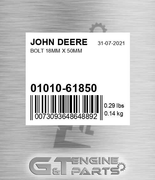 01010-61850 Bolt 18mm X 50mm for JOHN DEERE