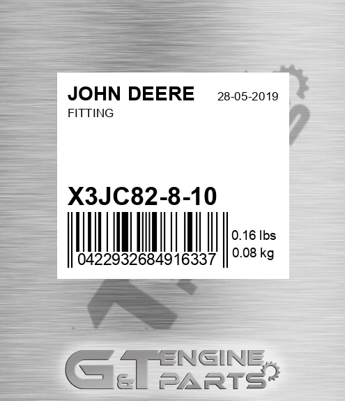 X3JC82-8-10 Fitting for JOHN DEERE