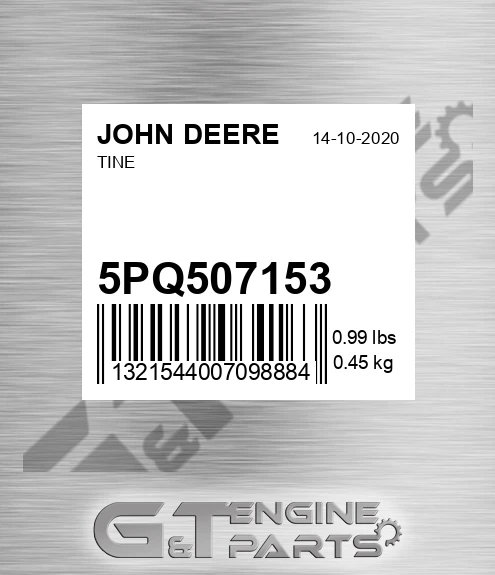 5PQ507153 Tine for JOHN DEERE
