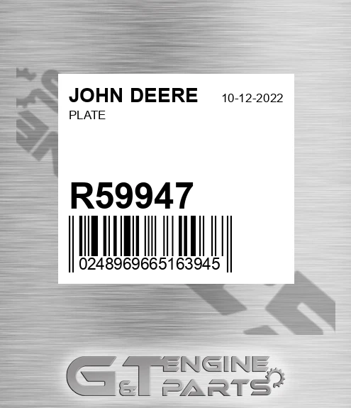 R59947 Plate for JOHN DEERE