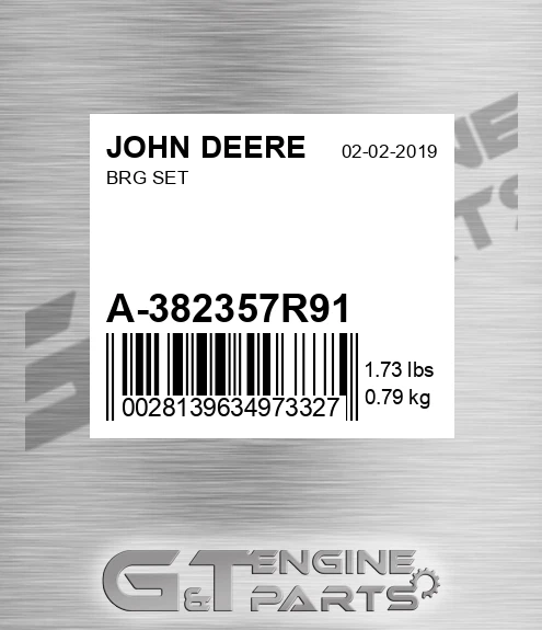 A-382357R91 Brg Set for JOHN DEERE